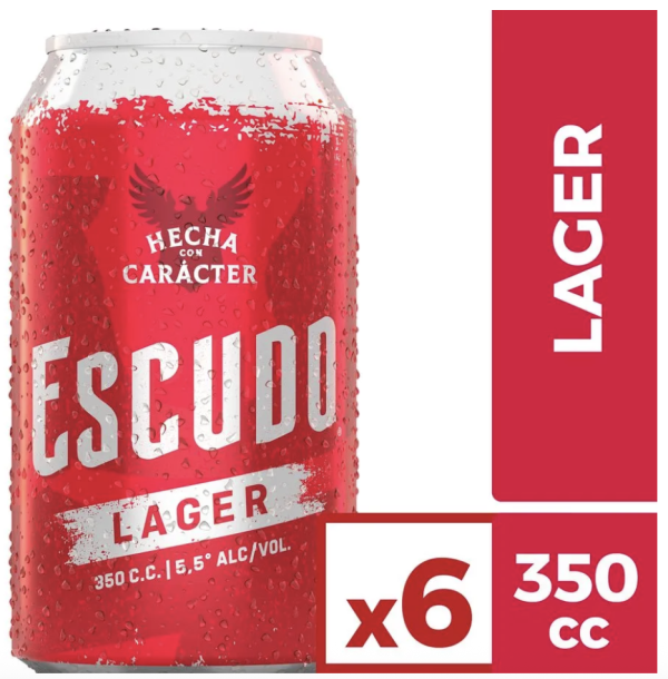 Pack 6 un. Cerveza Escudo Lager 5.5° 350 cc